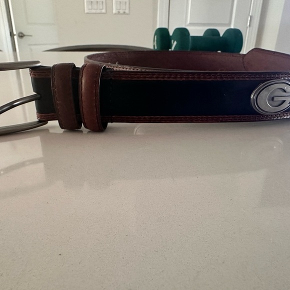 Black and Brown Leather Belt with Silver Conchos - Picture 2 of 7